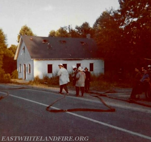 Preparing to burn the old Bacton Hill Church on Route 401 at the top of Bacton Hill.